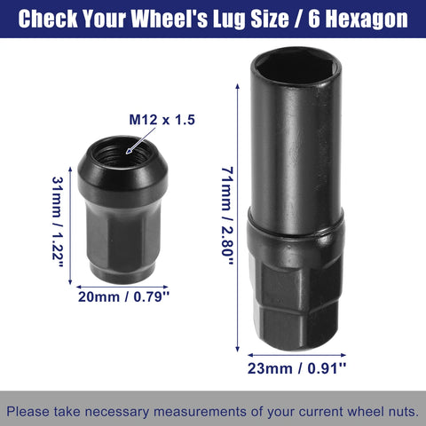 Honda, Chevy, Nissan M12x1.5 Car Wheel Hub Lug Nuts 2 x