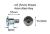 Honda 10x Honda Stainless Fairing Bolts m5 x 16mm with 8mm Shoulder