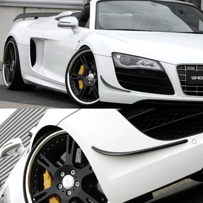 Audi R8 Real Carbon Fiber Front Bumper Side Canards Spoiler Trim fit