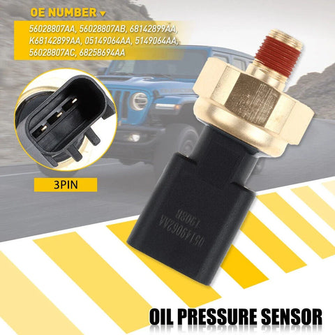 Jeep Dodge Chrysler 3.6L Engine Oil Pressure Sender Switch Sensor (2011-2023)
