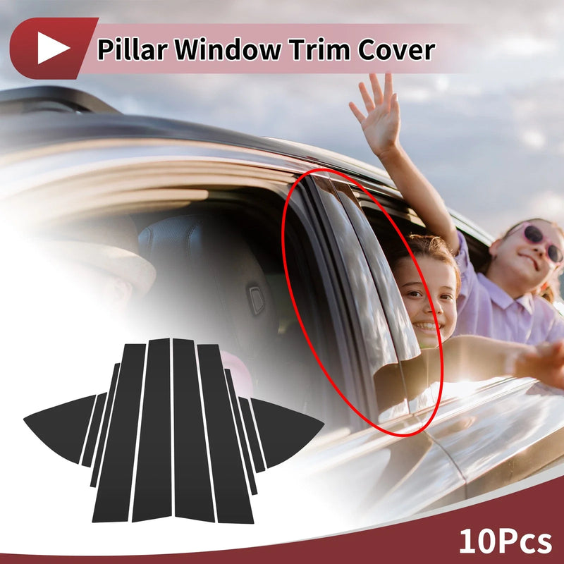 Toyota Vios (2014-2023) Black 10 Pcs Car Door Pillar Window Trim