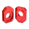 HONDA CRF 300L Rally Red CNC Rear Axle Blocks Chain Adjusters (2021-2023)