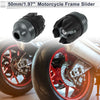 2 x 14mm Aluminum Alloy Plastic Motorcycle Slider Frame Titanium Tone