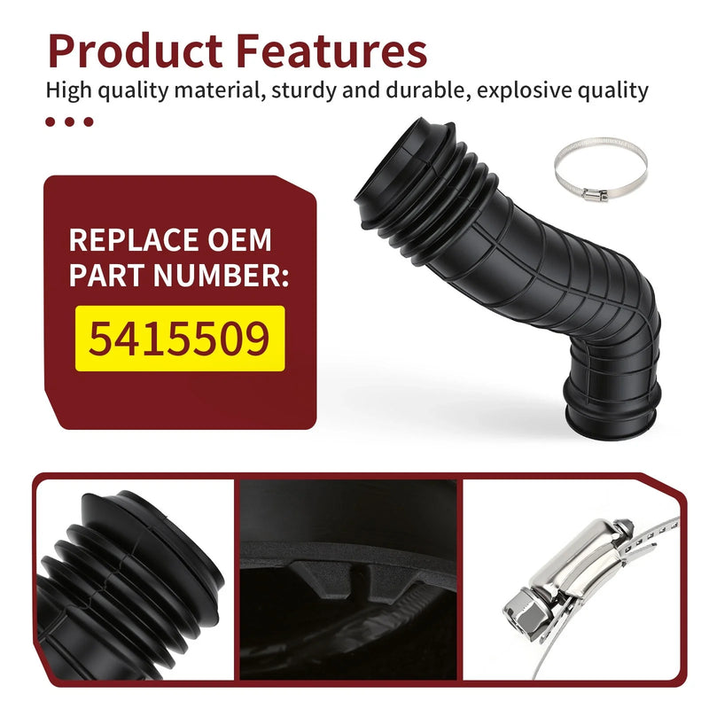 Polaris RZR Turbo XP XP4 Inlet Clutch Duct w/ Clamp (2016–2018)