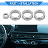 Honda Civic (2022) - 4 x Silver Tone AC Media Tune Switch Knob Cover Ring
