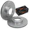Toyota Prado KZJ95 1995-2002 2 x Front Slotted Disc Rotors & Brake Pads