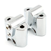 BMW R18 Silver Motor Handlebar Risers Lift Clamp Adapters (2020-2023)