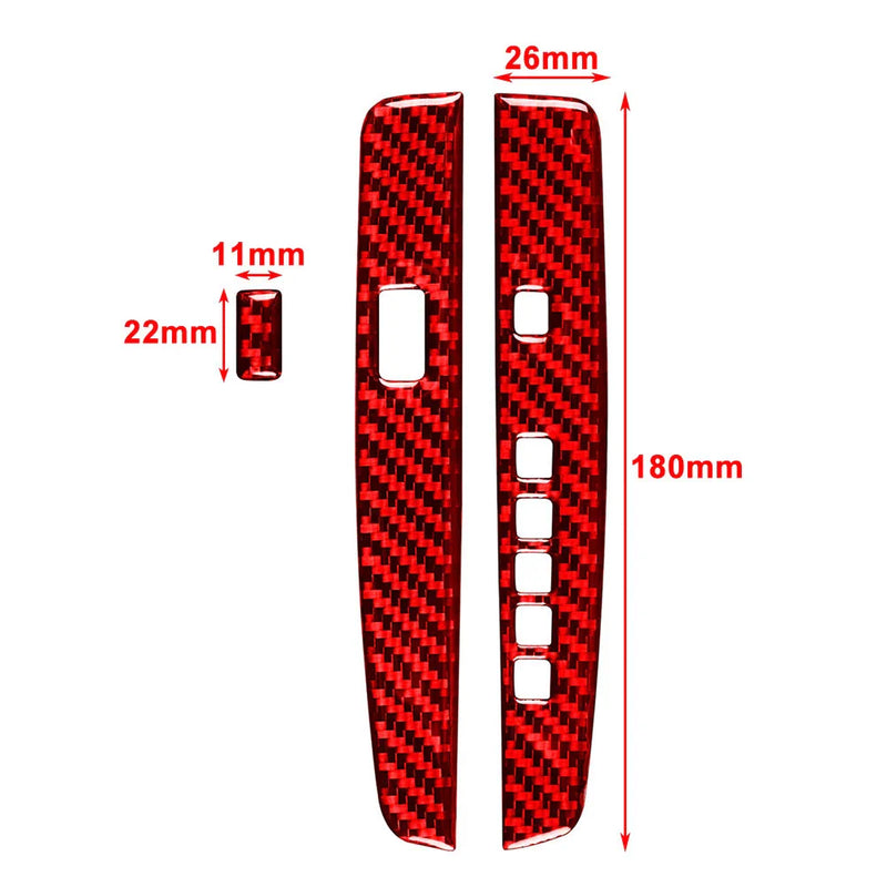 Honda Accord Red Carbon Fiber Interior Gear Shift Cover Trim (2013-2017)