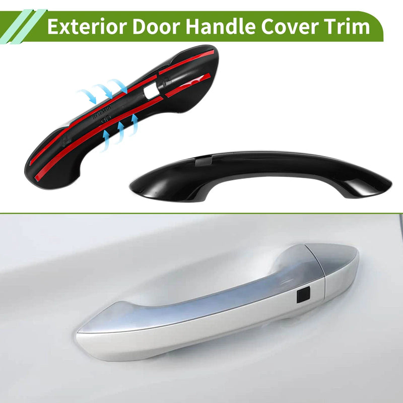 Hyundai Santa Fe 2019-2023 Gloss Black Exterior Door Handle Cover Trim