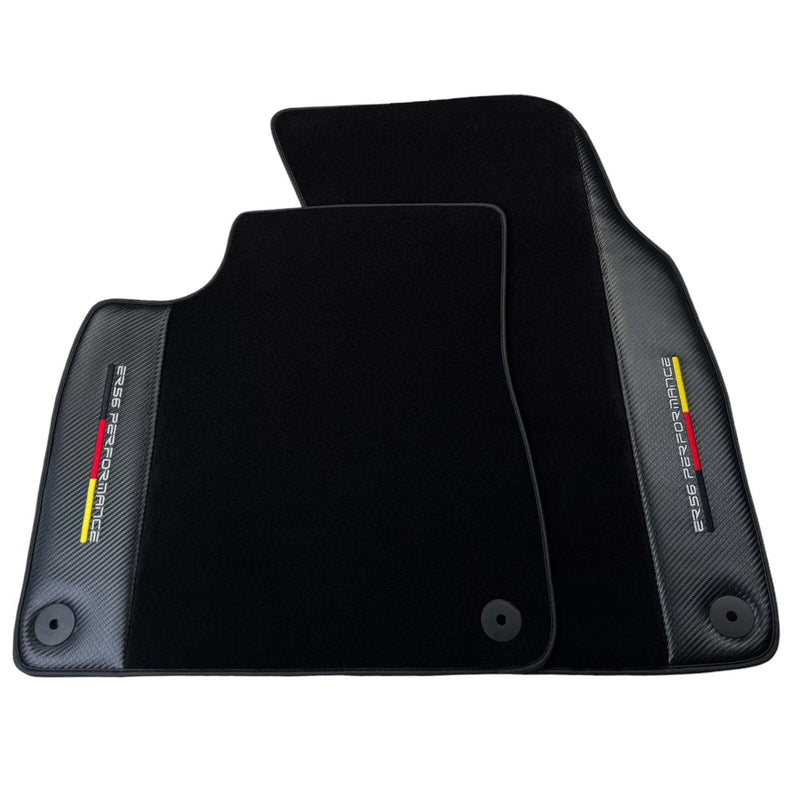 Audi Q5 8R with Carbon (2008-2017) - 2 x Durable Mats Black Floor Mats