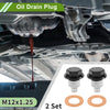 Car Motorcycle 2 x M12x1.25 Copper Oil Drain Plug W/ Gasket