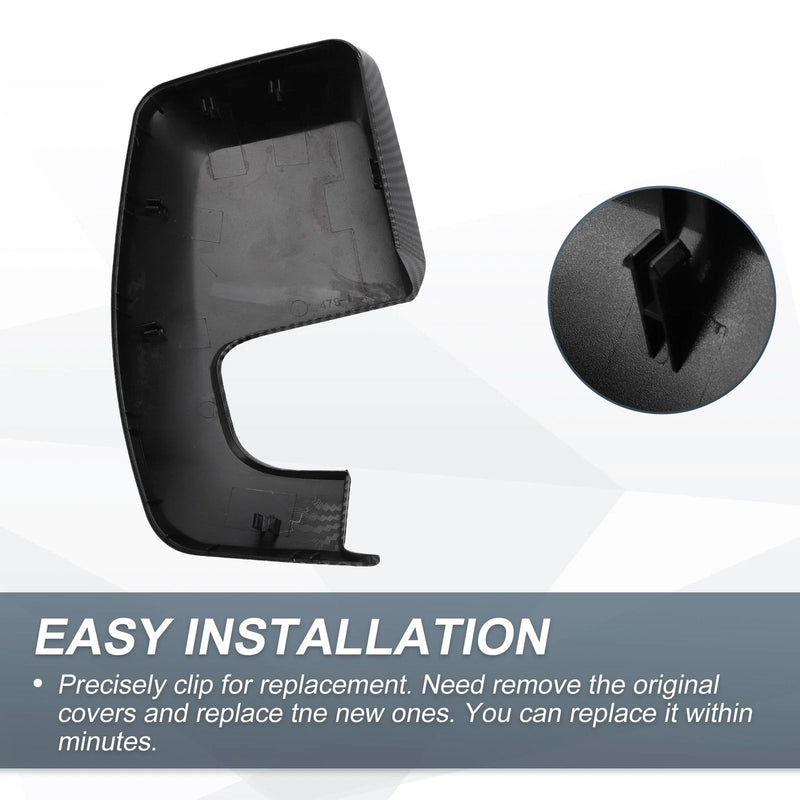 Ford Transit Custom Rearview Mirror Cover Cap Black Carbon Fiber (2014-2023)