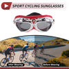1 Pc Motorcycle Riding Goggles Deep Gray Lens Red Silver Frame PU Sponge