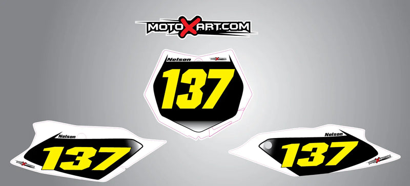 KTM SX SXF Custom Number Plate Stickers SHINE Style (2013-2015)