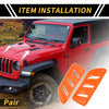 Jeep JL JLU (2018-2024) Orange Front Hood Air Outlet Vent Cover Trim
