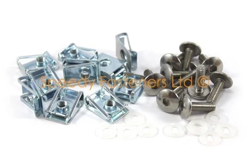 10 x Fork Head Stainless Steel with Screws Clips M5 5mm