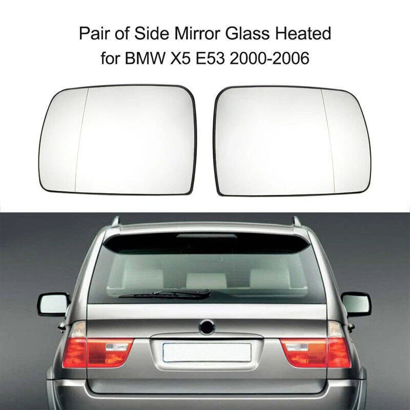 BMW X5 E53 (2000-2006) - 1 Pair Heated Clear Mirror Glass
