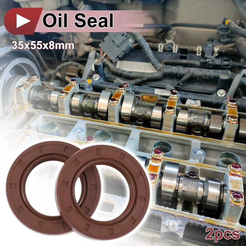 Car Oil Seal 2 x 35x55x8mm Seal Ring Rotary Shaft Seal FKM Rubber