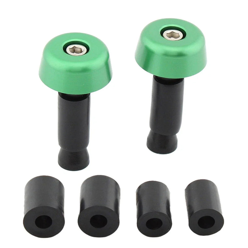 Universal Motorcycle - Green 0.5in Handlebar Hand Grips & End Caps