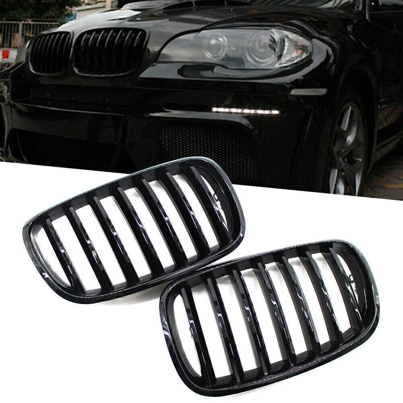BMW X5 X6 E70 E71 Gloss Black Front Kidney Grille (2007-2013)