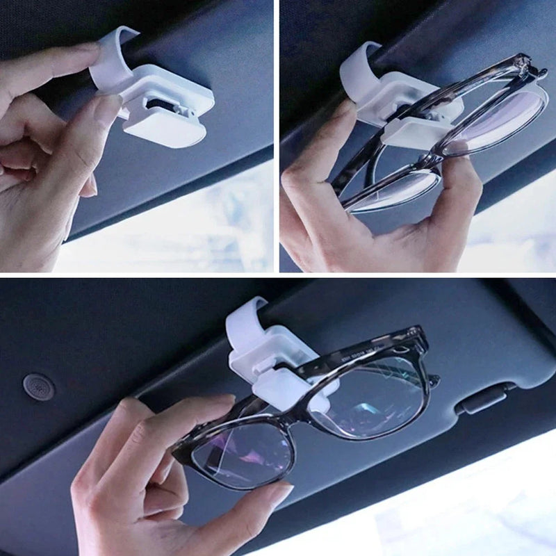 Reading Glasses & Sunglasses Black & Silver Sun Visor Clip Holder