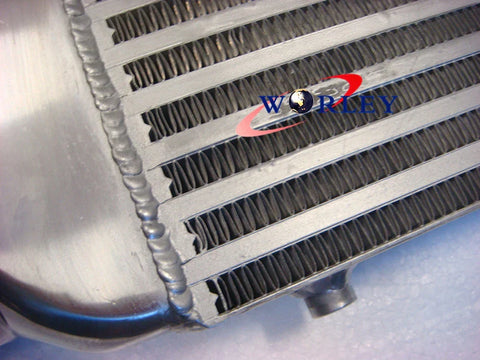 Universal Intercooler 450x300x75mm + 3" Aluminum Piping + Black Hose Kit