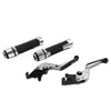 Yamaha YZF R3 MT-03 Silver Extendable Brake Clutch Lever Grip Set (2015-2023)