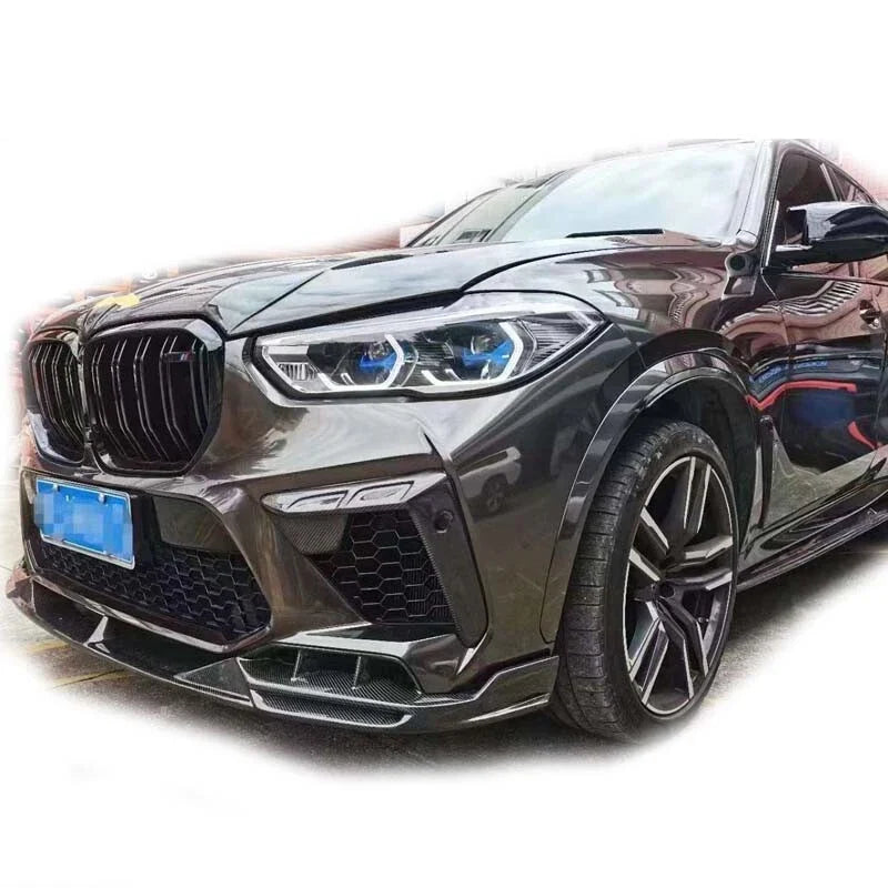 BMW X5M F95 2020-23 Real Carbon Fiber Front Bumper Side Air Vent Cover Trim
