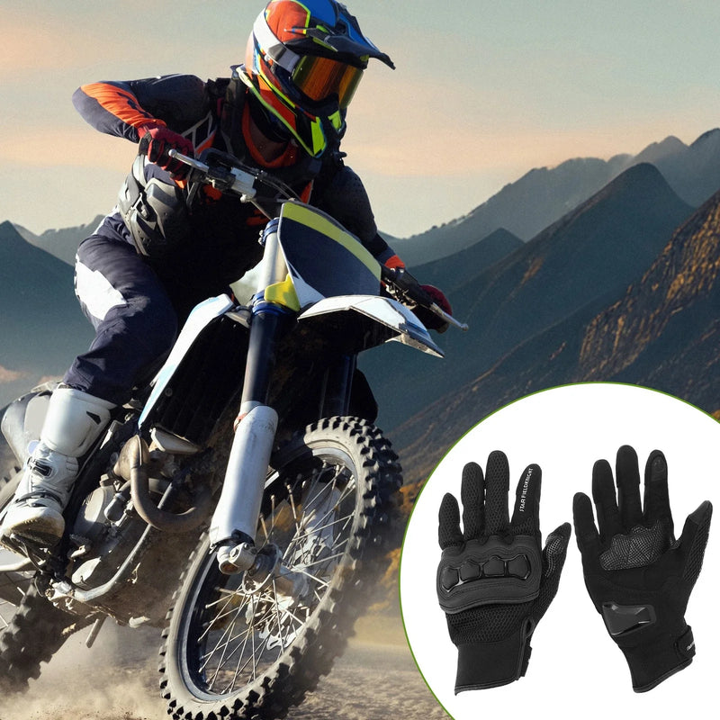 Motorcycle S / 1 Pair / Motorcycle Gloves Breathable Leather Outdoor Black