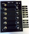 Boat / Caravan 12V / 24V Compatibility 6 Gang Fused Marine Switch Panel