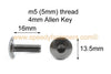 Moto 10x Piccolo m5 5mm Moto carenatura molla clip inox bulloni