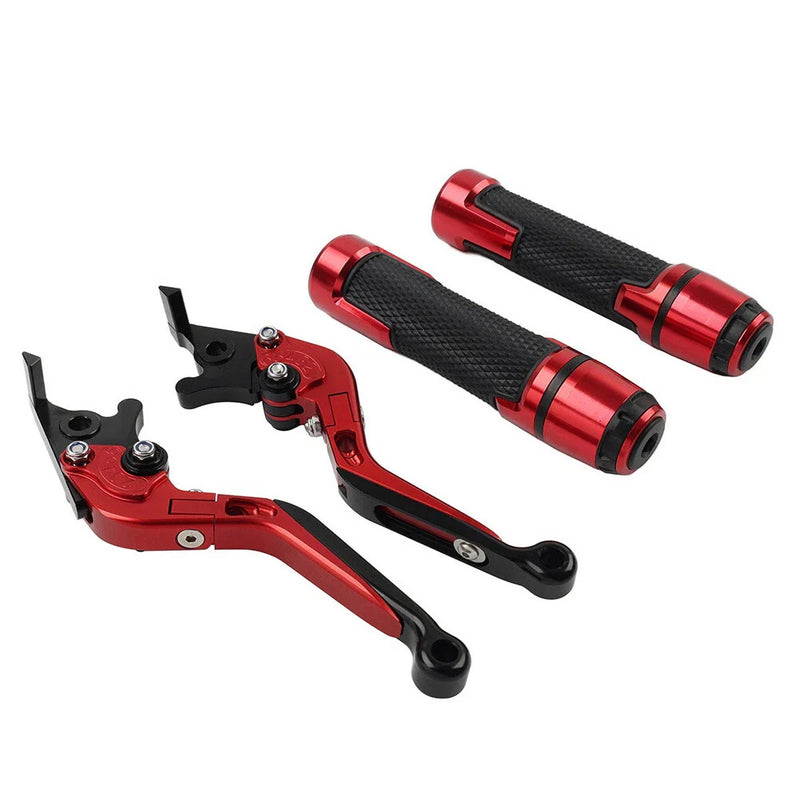 Ducati Monster Red Extendable Brake Clutch Levers Grip Set (2008-2015)