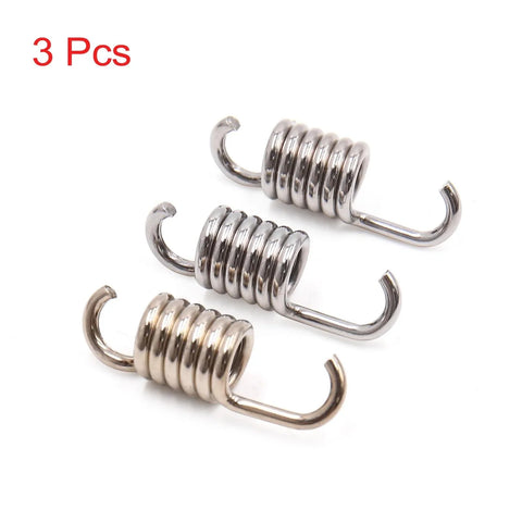 GY6 3pcs/Silver Tone Scooter Motorcycle Exhaust Muffler Pipe Swivel Spring