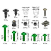 Kawasaki Suzuki 195pcs Motorcycle Fairing Body Bolts Fastener Green