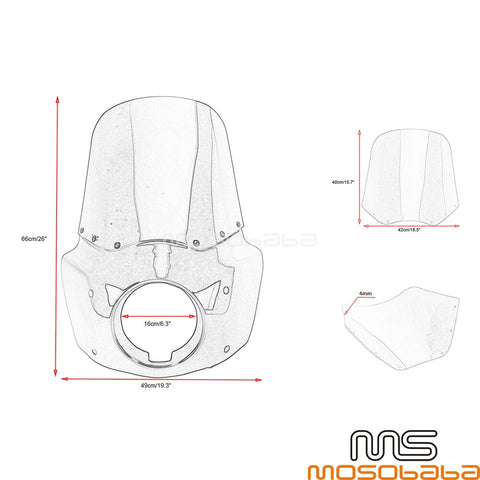 Harley-Davidson Dyna Detachable Headlight Fairing Windshield