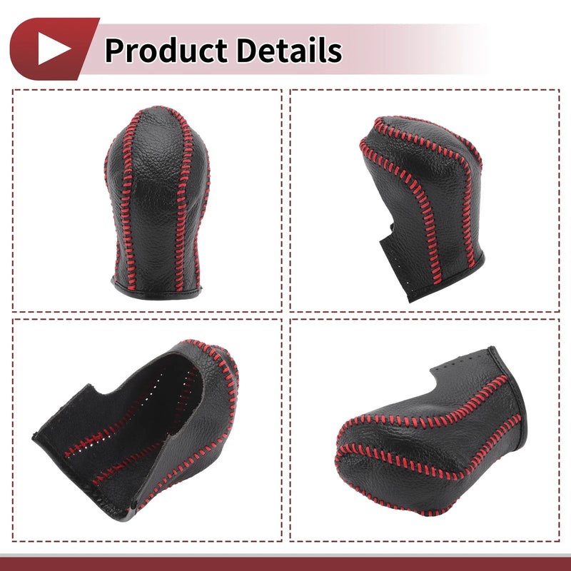 Nissan Maxima 2016-2023 Black Red Faux Leather Gear Shift Knob Cover