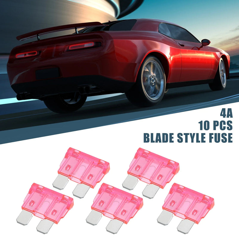 Cars Boat Truck SUV Motorcycle Pink 10pcs Blade Style Fuses 4A
