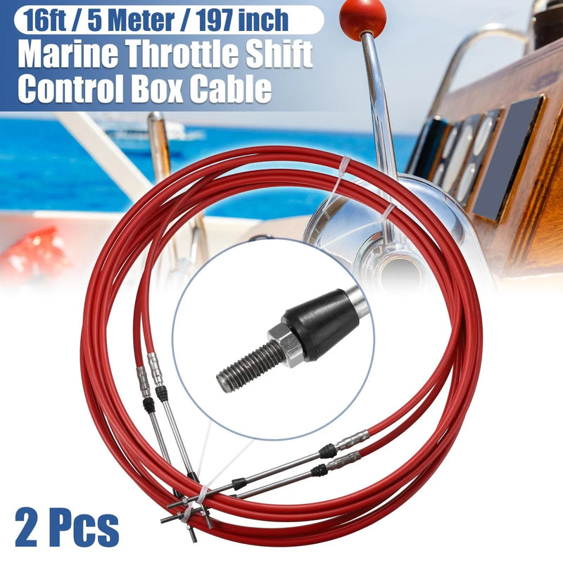 Yamaha Red 2 x Marine Type Shift Remote Control Box Cable