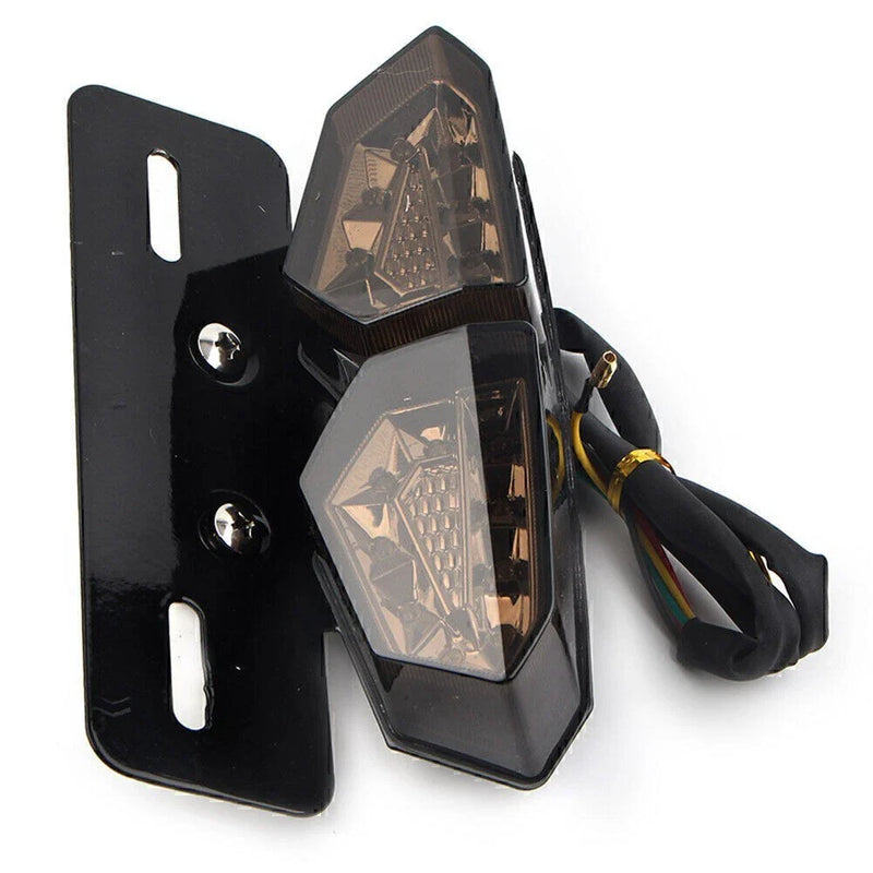 Motorcycle Red Tail Light Turn Signal Brake License Plate Holder