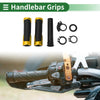 Motorcycle Black Gold Tone Square 7/8 22mm Hand Grips Cover Kit