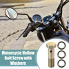 Motorcycle 2 x Set M12x.51 48mm Hollow Bolt Screw with Washer