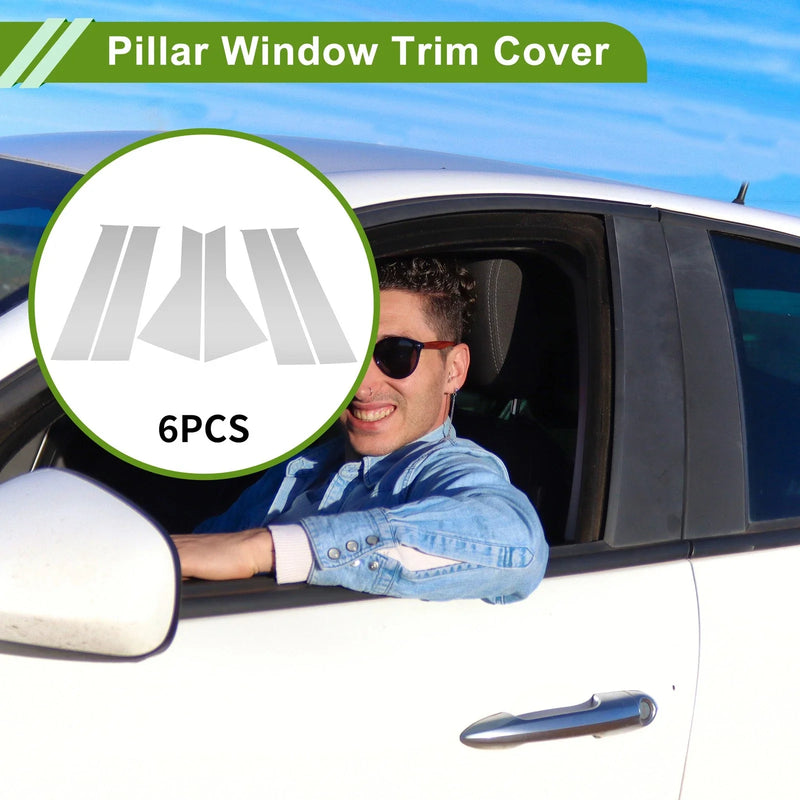 Dodge Journey Silver Tone 6 Pcs Pillar Window Trim (2009-2020)