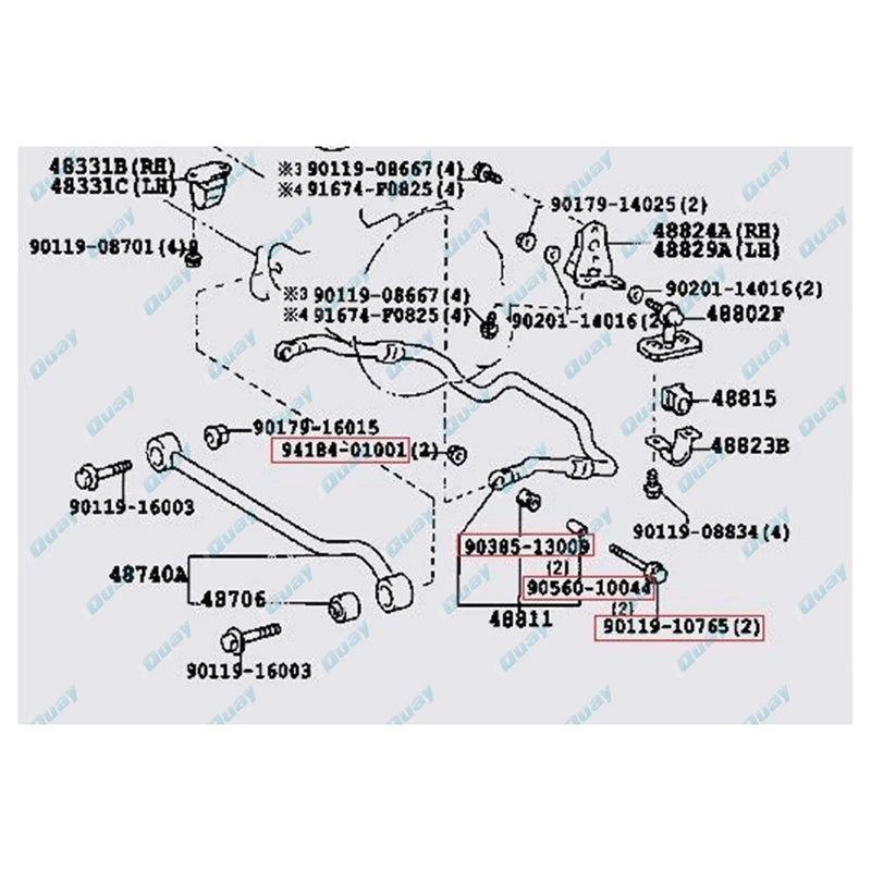 Toyota Landcruiser VDJ76 VDJ78 VDJ79 2 x Front Sway Bar End Bush Kits (2007-2013)