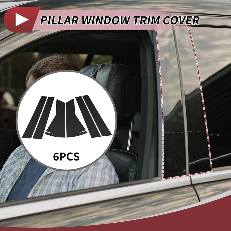 Nissan Qashqai 6 Pcs Black Door Pillar Window Trim (2008-2013)