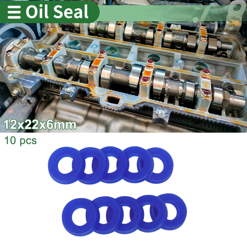Oil Seal Rotary Shaft Seal TPU 12x22x6mm Blue 10 Pcs