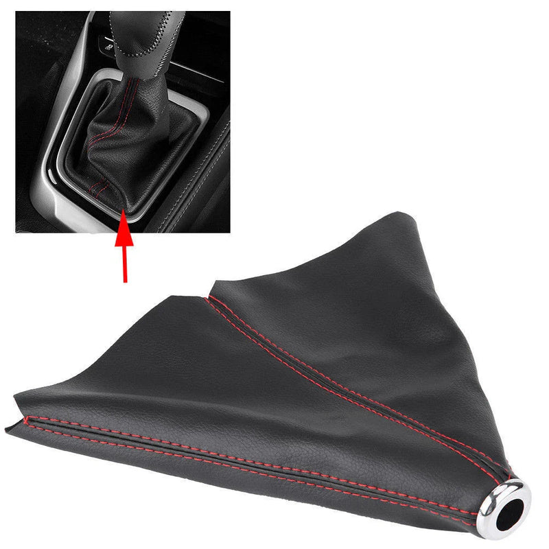 Honda Stitch Leather Manual Shift Boot + R-T Black 5-Speed Shifter Knob