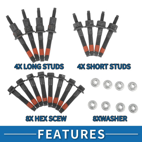 Dodge Jeep Engine Exhaust Manifold Stud Bolt Nut Kit 24 x