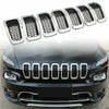 Jeep Cherokee Chrome Covers 7 x Honeycomb Mesh Grill Inserts (2014-2018)