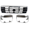 Grille Assembly Headlight Door Kit For 1992-1996 Ford