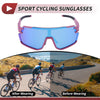 Motorcycle Riding Goggles Blue Lens Pink with Yellow Spots Frame Sunglasses